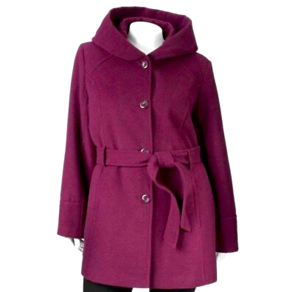 Jacket Croft &Barrow women’s Bordeaux hooded berry coat size medium
